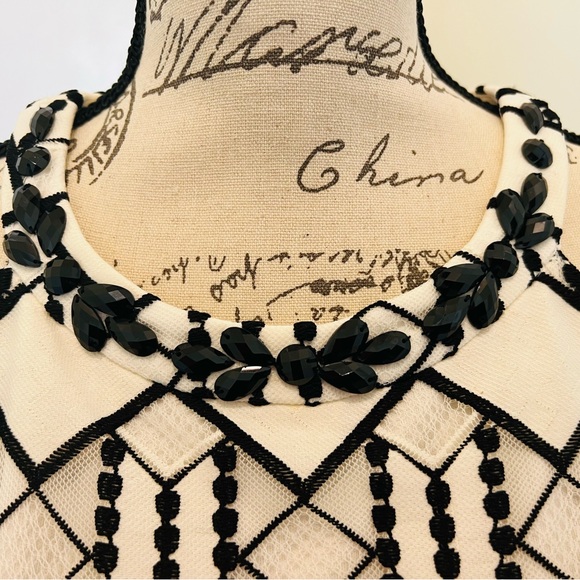 Nine West Black and Cream Sleeveless Dress - Picture 6 of 8